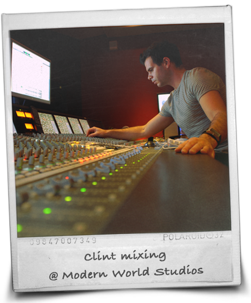Photo of Clint Murphy behind the SSL console at Modern World Studios